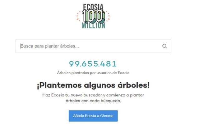 El buscador Ecosia ayuda a plantar árboles