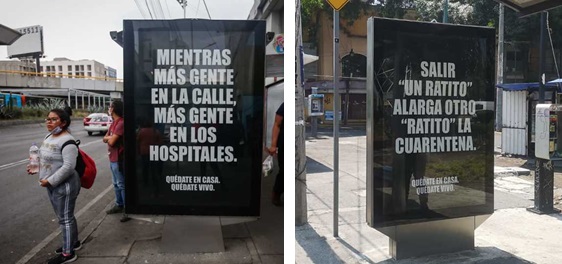 marquesina publicitaria durante la pandemia del Covid-19