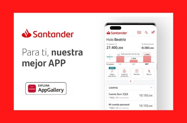 la app del Santander ya está disponible en la plataforma AppGallery
