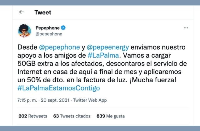 medidas de Pepephone para los afectados por el volcán de La Palma