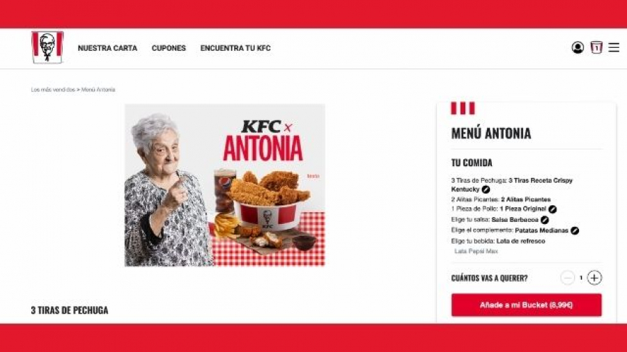 promoción Menú Antonia de KFC