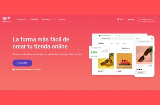 Zyro, plataforma de diseño de tiendas online