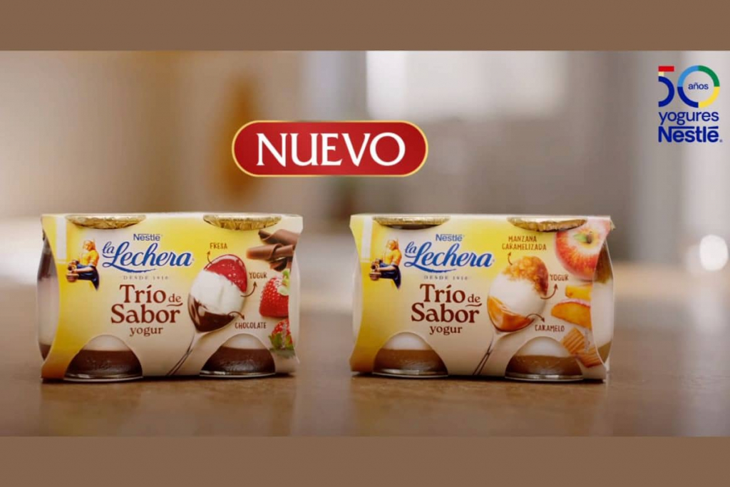 campaña Trío de Sabor para el primer yogur tricapa de La Lechera
