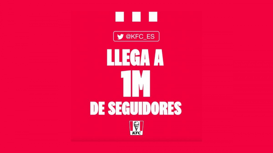 KFC España alcanza el millón de seguidores en Twitter
